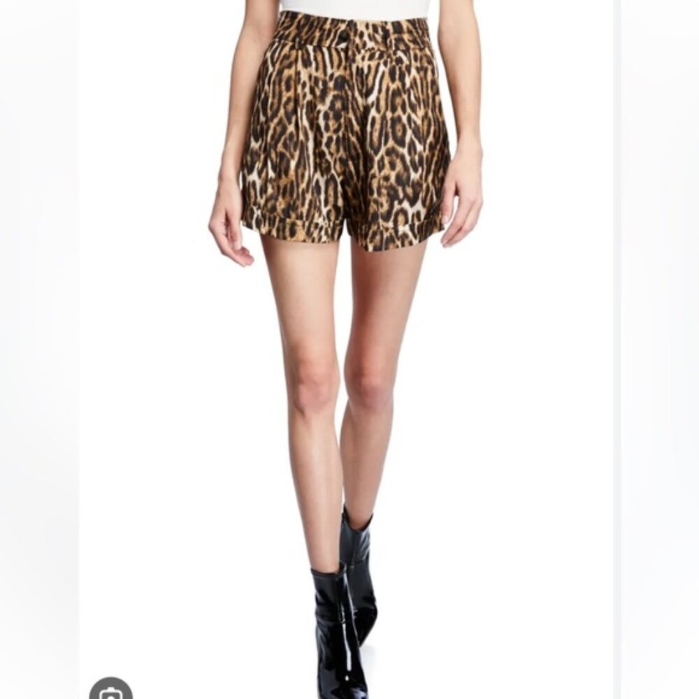 R13 Pleated Highwaist Leopard Short 25
